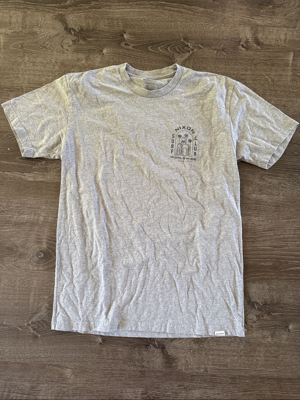 Nixon Light Gray Surf Club Short Sleeve Tee